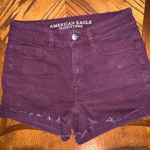 American Eagle Burgundy Jean Shorts! size 2